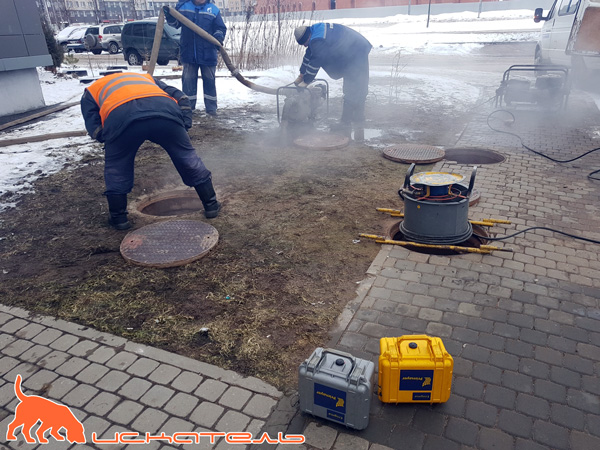 Откачка горячей воды из затопленной теплокамеры
